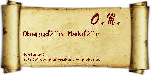 Obagyán Makár névjegykártya